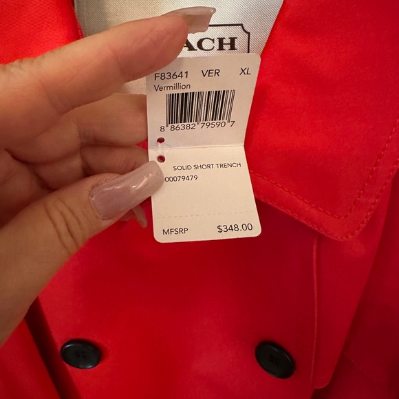 COACH Red Trench Coat - Picture 5 of 6